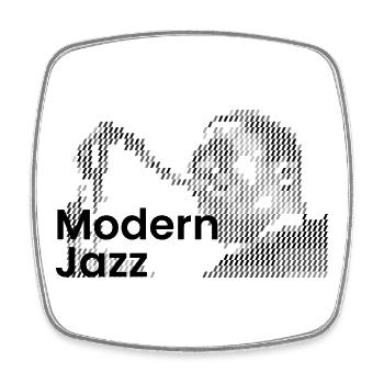 Icône du jazz moderne - Magnet carré - blanc - Devant