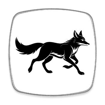 Renard Courant - Magnet carré - blanc - Devant