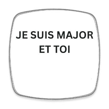 Major super pouvoir homme - Magnet carré - blanc - Devant