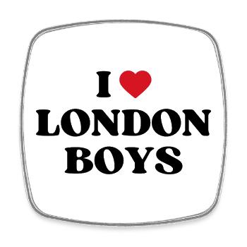 J’aime les garçons de Londres - Spruch - Magnet carré - blanc - Devant
