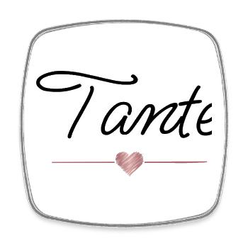 Meilleure tante au cœur – Cadeau familial - Magnet carré - blanc - Devant