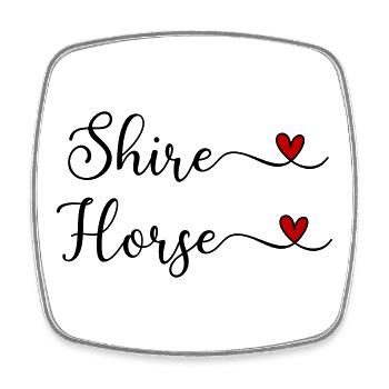 Cheval du Comté au Cœur - Magnet carré - blanc - Devant