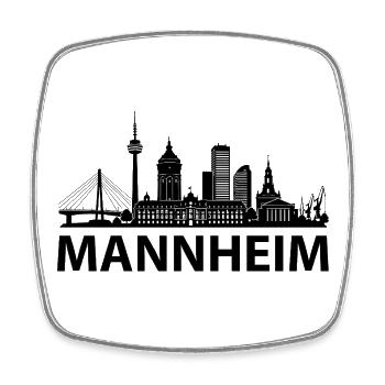MANNHEIM Skyline - Viereckiger Kühlschrankmagnet - Weiß - Vorne
