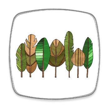 Baum - Viereckiger Kühlschrankmagnet - Weiß - Vorne