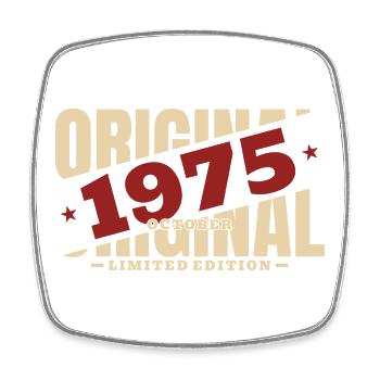 51. Geburtstag Geschenk Mann Original Oktober 1975 - Viereckiger Kühlschrankmagnet - Weiß - Vorne