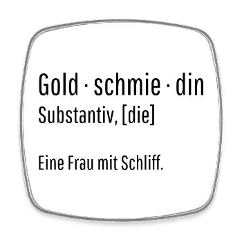 Goldschmiedin Substantiv Definition Geschenk - Viereckiger Kühlschrankmagnet - Weiß - Vorne