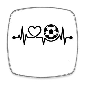 Fußball Herzschlag Herzschlag Herzschlag - Viereckiger Kühlschrankmagnet - Weiß - Vorne