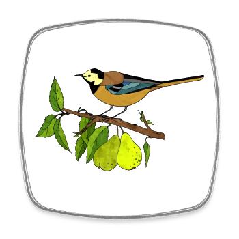 Bunter Vogel - Viereckiger Kühlschrankmagnet - Weiß - Vorne