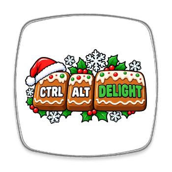 Ctrl Alt Delight Weihnachtsdesign - Viereckiger Kühlschrankmagnet - Weiß - Vorne