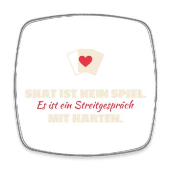 Skat Ist Kein Spiel: Streitgespräch Karten - Viereckiger Kühlschrankmagnet - Weiß - Vorne