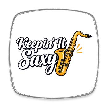 Saxophonist Jazzmusiker Saxophonist Kunst - Viereckiger Kühlschrankmagnet - Weiß - Vorne