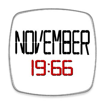 60. Geburtstag November 1966 - Viereckiger Kühlschrankmagnet - Weiß - Vorne