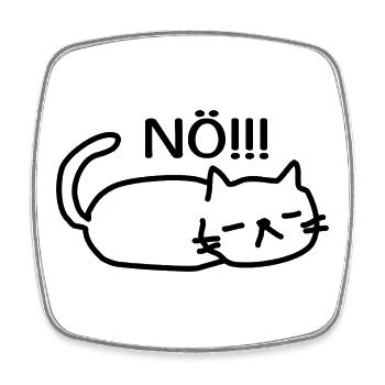 Nö Lustige Faule Katze - Viereckiger Kühlschrankmagnet - Weiß - Vorne