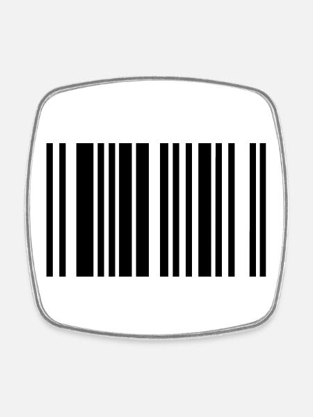 barcode - Square fridge magnet - white