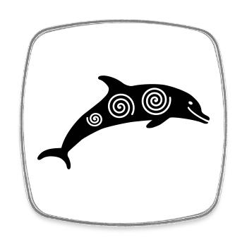 Delfin - Viereckiger Kühlschrankmagnet - Weiß - Vorne