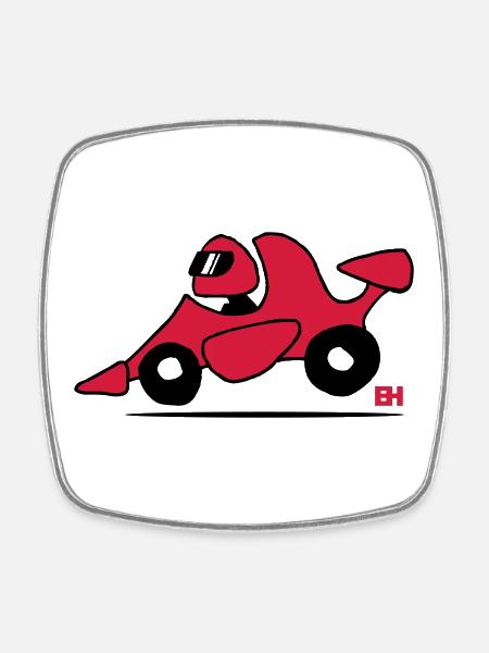 voiture de course - Magnet carré - blanc