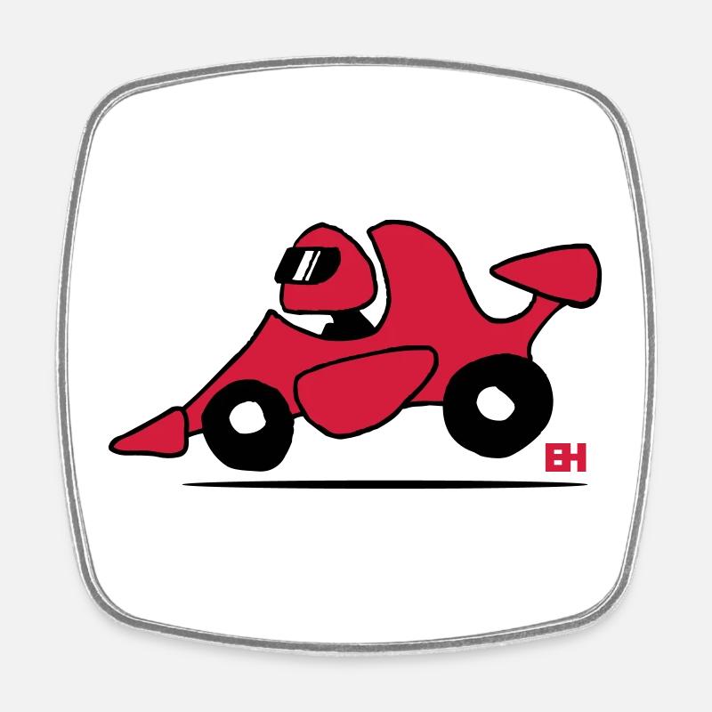 voiture de course - Magnet carré - blanc