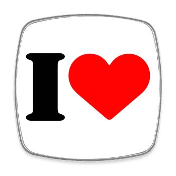 I LOVE - Viereckiger Kühlschrankmagnet - Weiß - Vorne