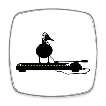 disco duck turntable - Square fridge magnet - white - Front
