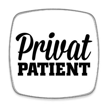 Privatpatient - Viereckiger Kühlschrankmagnet - Weiß - Vorne