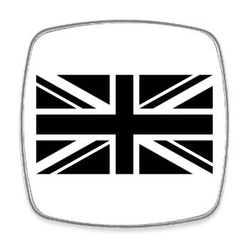 England Fahne einfarbig - Viereckiger Kühlschrankmagnet - Weiß - Vorne
