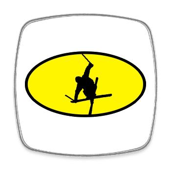 Ski freestyle logo - Square fridge magnet - white - Front