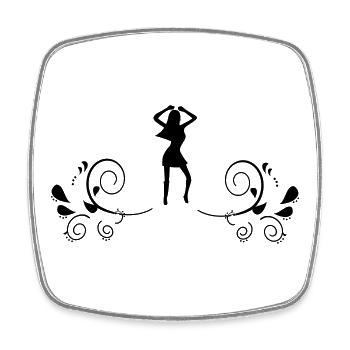 Tanzendes Girl mit Blumen - Viereckiger Kühlschrankmagnet - Weiß - Vorne