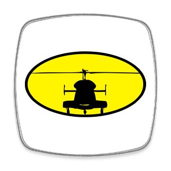 Hubschrauber Logo - Viereckiger Kühlschrankmagnet - Weiß - Vorne