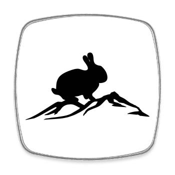 Bunny on mountain - Square fridge magnet - white - Front