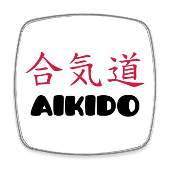 Aikido (V) - Square fridge magnet - white - Front