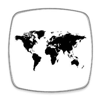 World Map - Viereckiger Kühlschrankmagnet - Weiß - Vorne