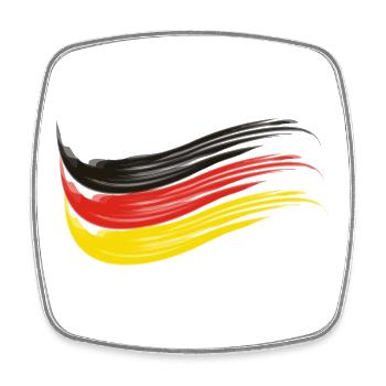 NATIONAL FLAG OF GERMANY - Square fridge magnet - white - Front