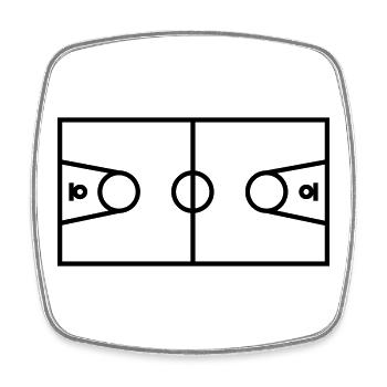 Basketballplatz - Viereckiger Kühlschrankmagnet - Weiß - Vorne