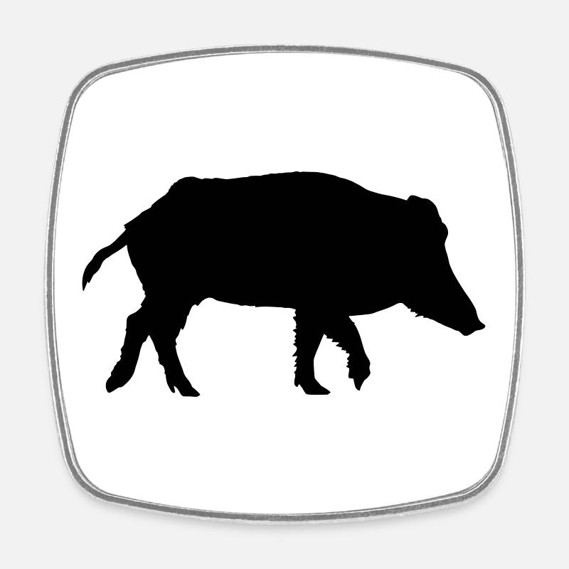 Wild boar - Magnet carré - blanc