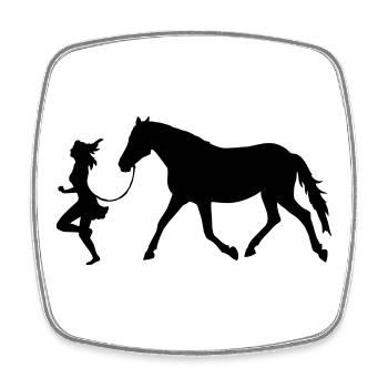 Women with horse - Magnet carré - blanc - Devant