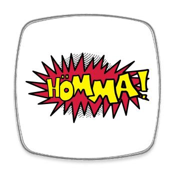 Comic Hömma - Viereckiger Kühlschrankmagnet - Weiß - Vorne