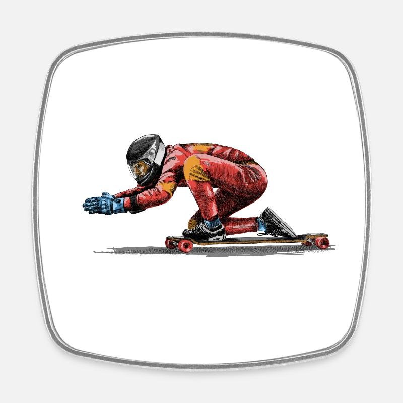 Longboard - Square fridge magnet - white