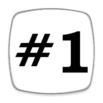 Number One - Square fridge magnet - white - Front