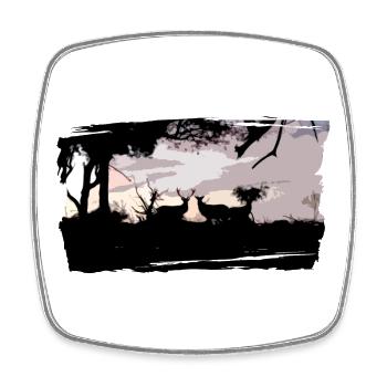 Maßgeschneiderte Hirsch- & Brech-Shirt - Viereckiger Kühlschrankmagnet - Weiß - Vorne