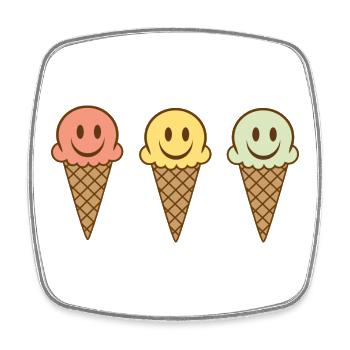 Eis - Viereckiger Kühlschrankmagnet - Weiß - Vorne