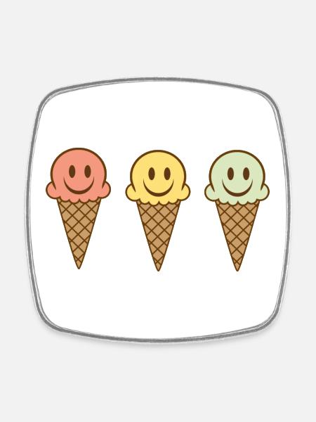 Eis - Viereckiger Kühlschrankmagnet - Weiß