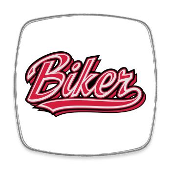 Biker - Viereckiger Kühlschrankmagnet - Weiß - Vorne