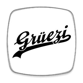 Grüezi | Grueezi | Schweiz | Swiss | Gruss | Hallo - Square fridge magnet - white - Front