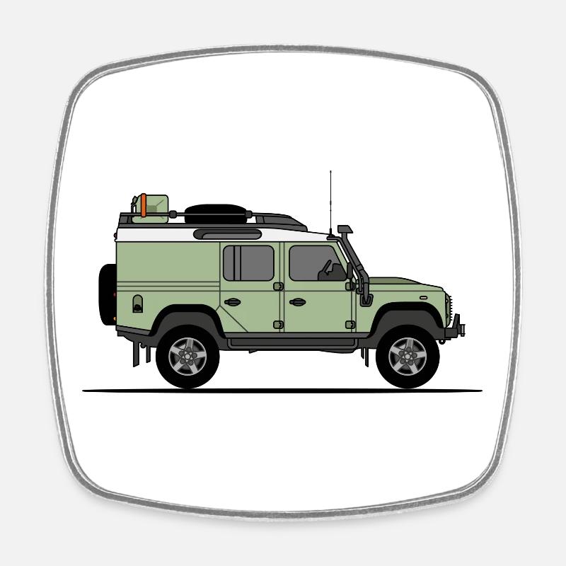 Defender 110 Offroad - Square fridge magnet - white