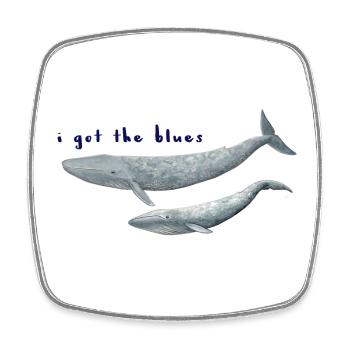 I got the blues whales - whales. baleines - Square fridge magnet - white - Front