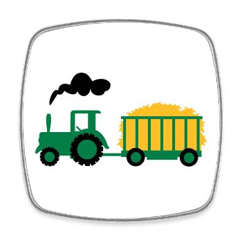 traktor kind geschenk - Viereckiger Kühlschrankmagnet - Weiß - Vorne