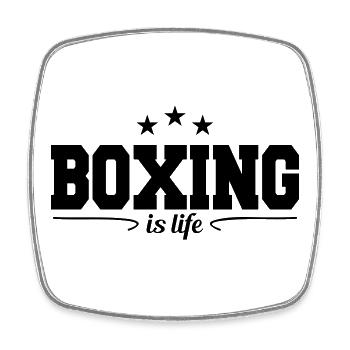 Boxen ist Leben / Boxen ist Leben - Viereckiger Kühlschrankmagnet - Weiß - Vorne