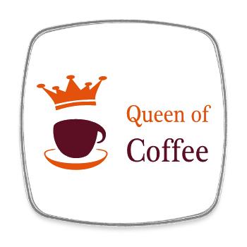 coffee - Square fridge magnet - white - Front