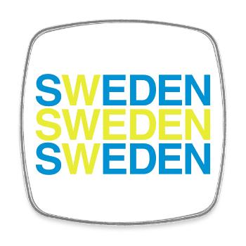 SWEDEN Sweden Sweden Swedish flag - Square fridge magnet - white - Front