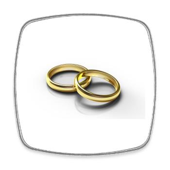 wedding rings - Square fridge magnet - white - Front